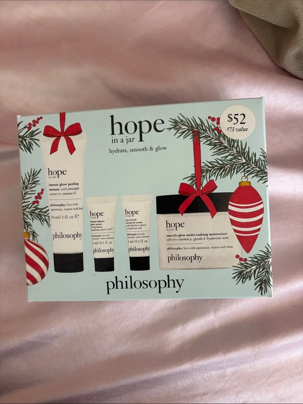 Philosophy Hope In A Jar Skincare Gift Set - Light Blue, White, Red Accents